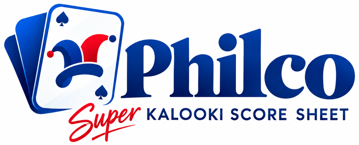 Philco Super Kalooki Score Sheet